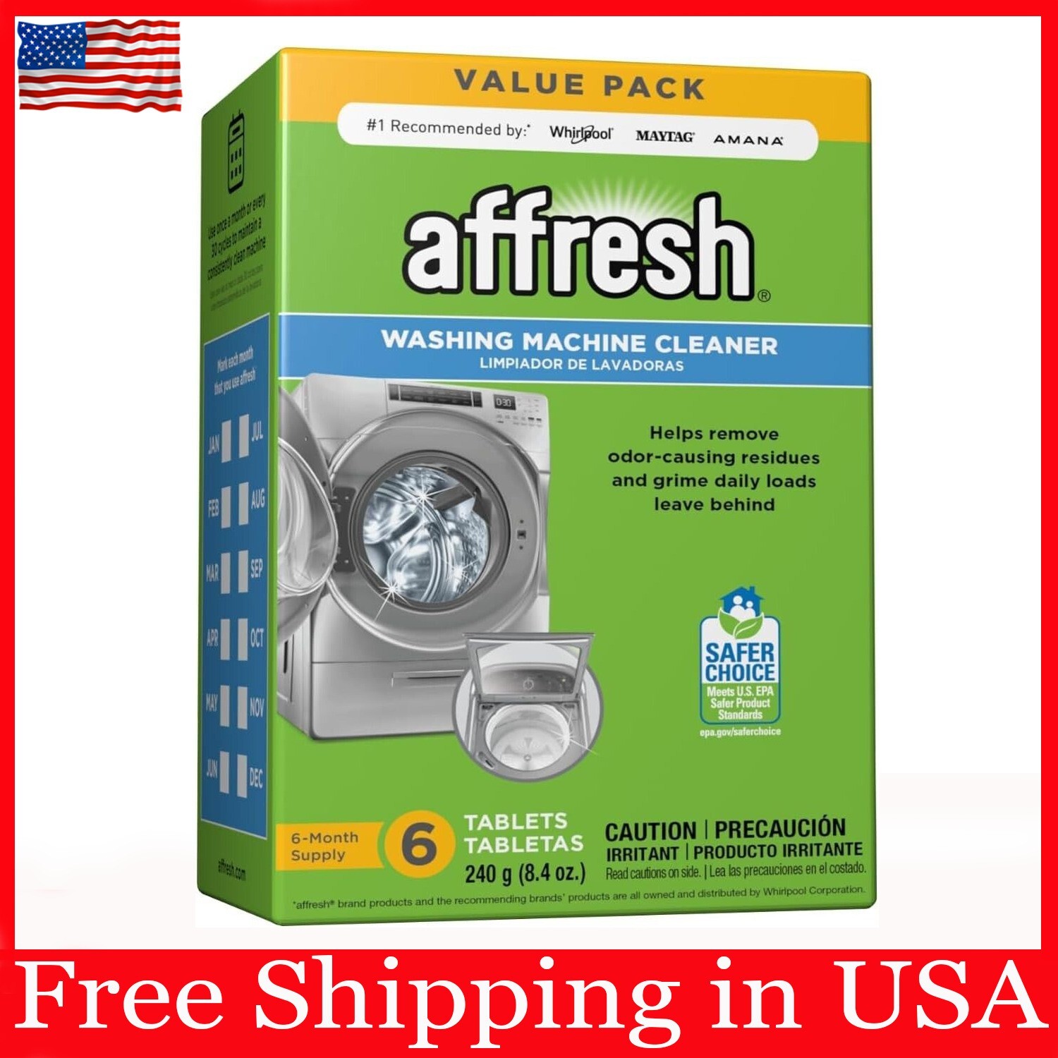 Affresh Washing Machine Cleaner, 6 Month Supply, Cleans Front Load and Top Load gallery