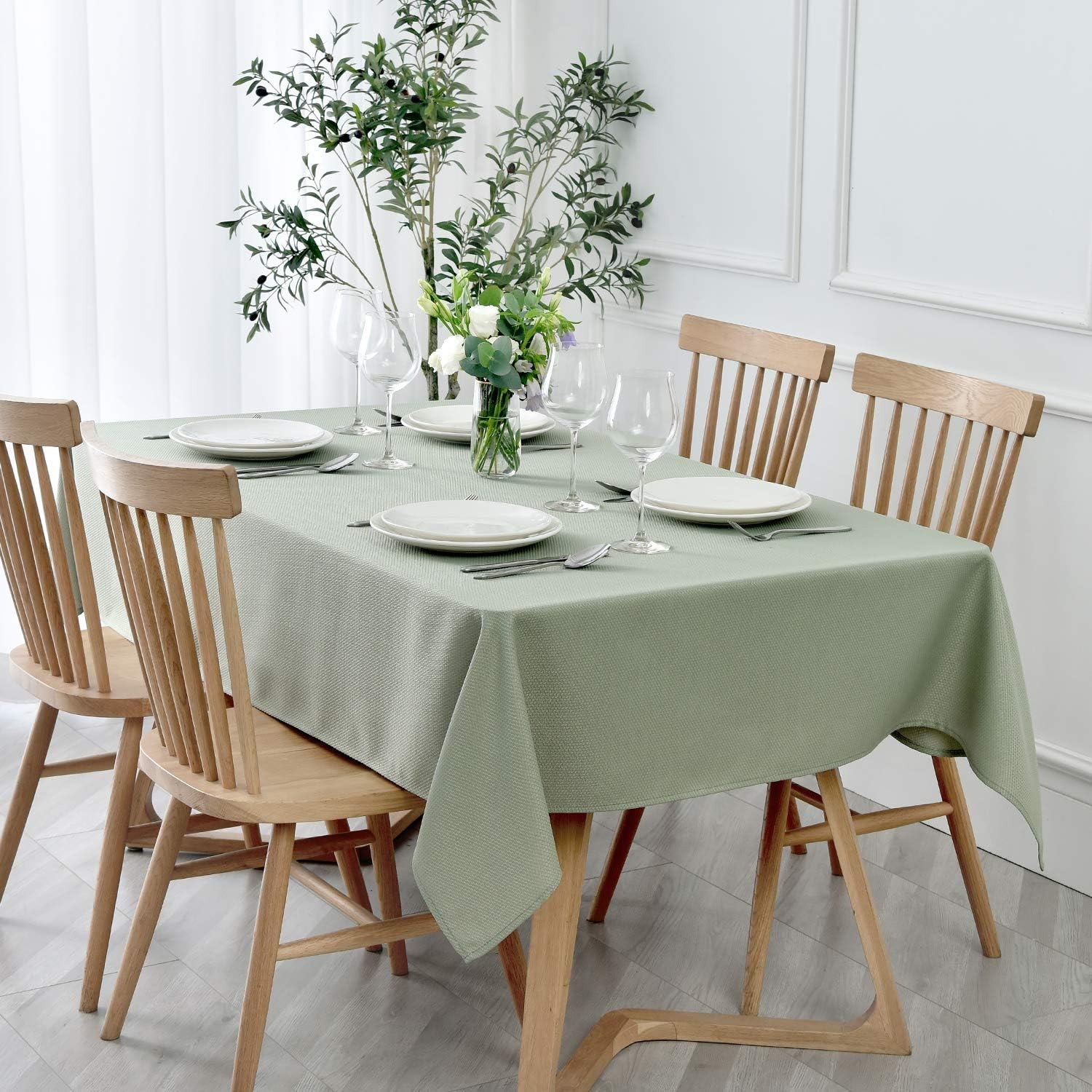 maxmill Rectangle Tablecloth 52x70" Textured Waterproof Spillproof Wrinkle-Free gallery