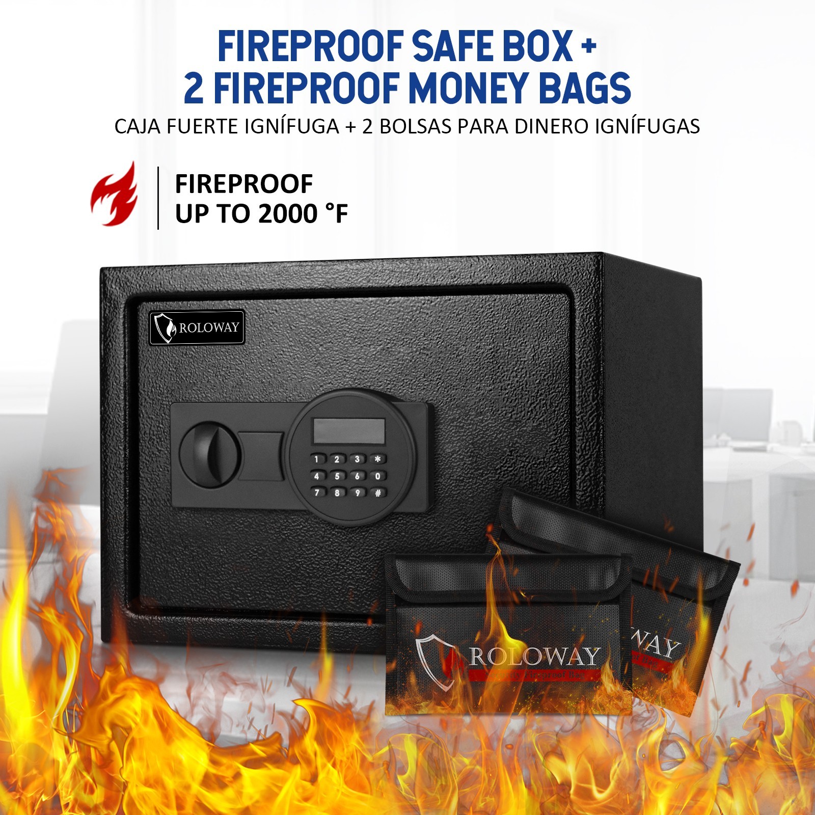 0.8 Cu.Ft Home Office Large Safe Box with Fireproof Bags*2 Cash Jewelry gun safe gallery