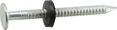 Electro-Galvanized Ringed Roofing Nails with Neoprene Washer (1-3/4″) – 5lb Box