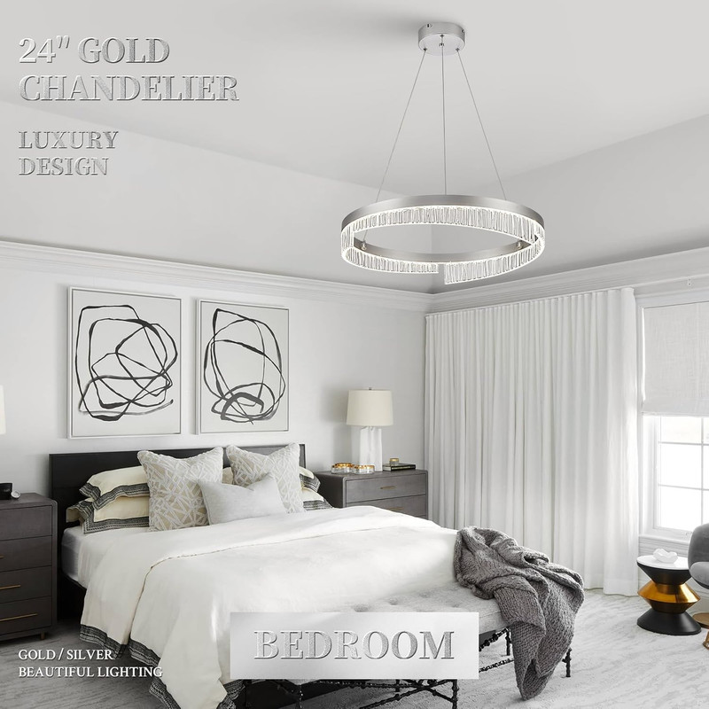 Dimmable LED Circular Chandelier with Remote Control for Modern Spaces gallery