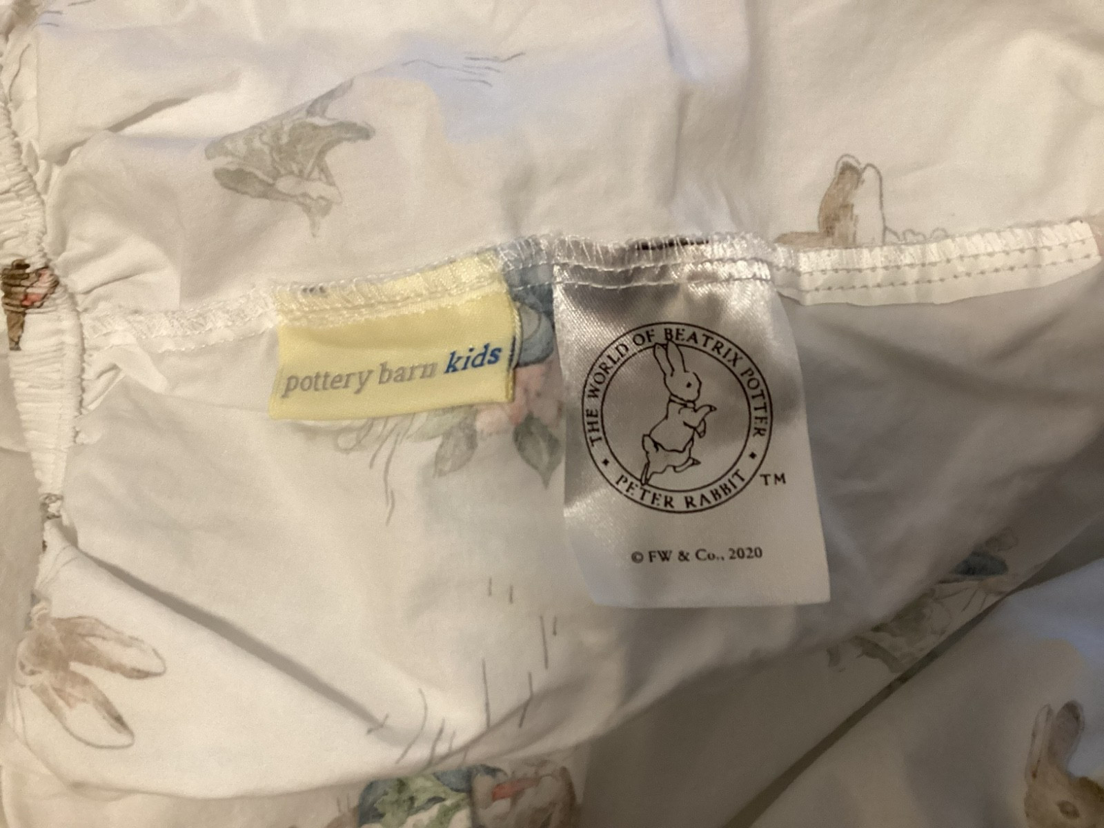 Pottery Barn Kids Peter Rabbit Organic Crib Fitted Sheet - Excellent Condition gallery