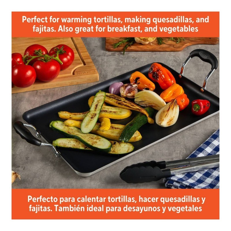 Ceramic Double Burner Griddle Black: Stovetop Griddle, Aluminum gallery