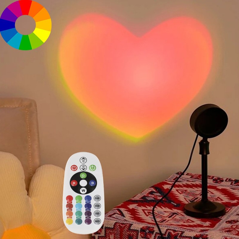 Rainbow Sunset Projection Lamp 16Colors LED Modern Romantic Remote Control Light gallery