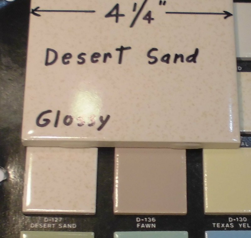 1 pc. *Desert Sand* Glossy Ceramic Tile by Daltile: 4-1/4" Beige & Gold Specks gallery