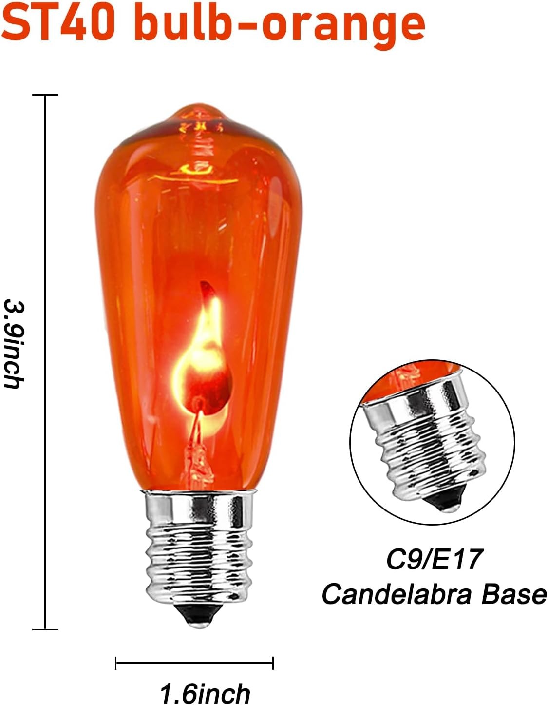 Flicker Flame Light Bulbs, Halloween ST40 Orange Flickering Replacement Bulbs wi gallery