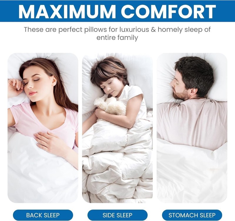 Utopia Bedding Bed Pillows for Sleeping (White), Queen Size Set of 4, Hotel... gallery
