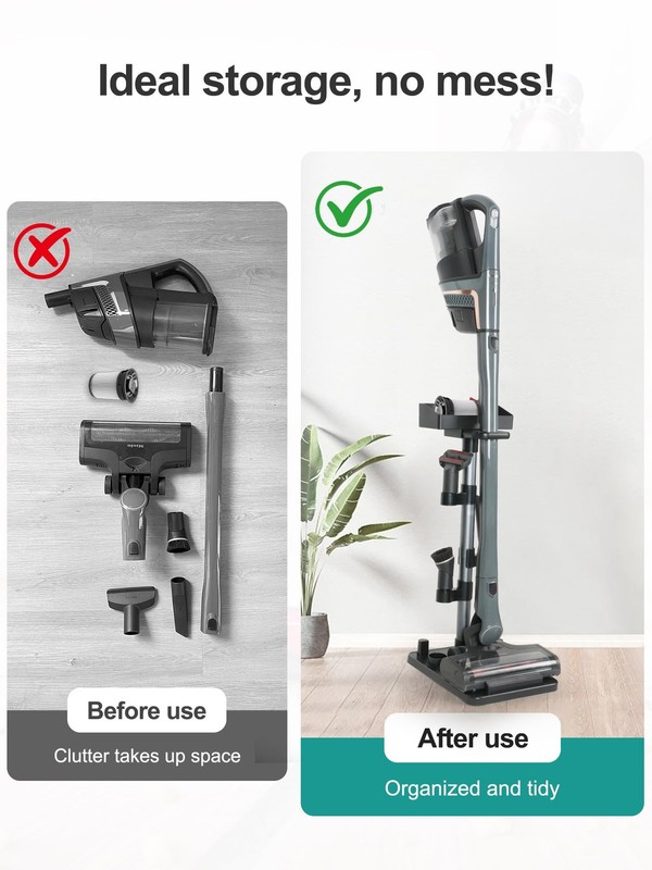 Cordless Vacuum Stand, Adjustable Height, 7 Accessory Holders, Storage , Vac ... gallery