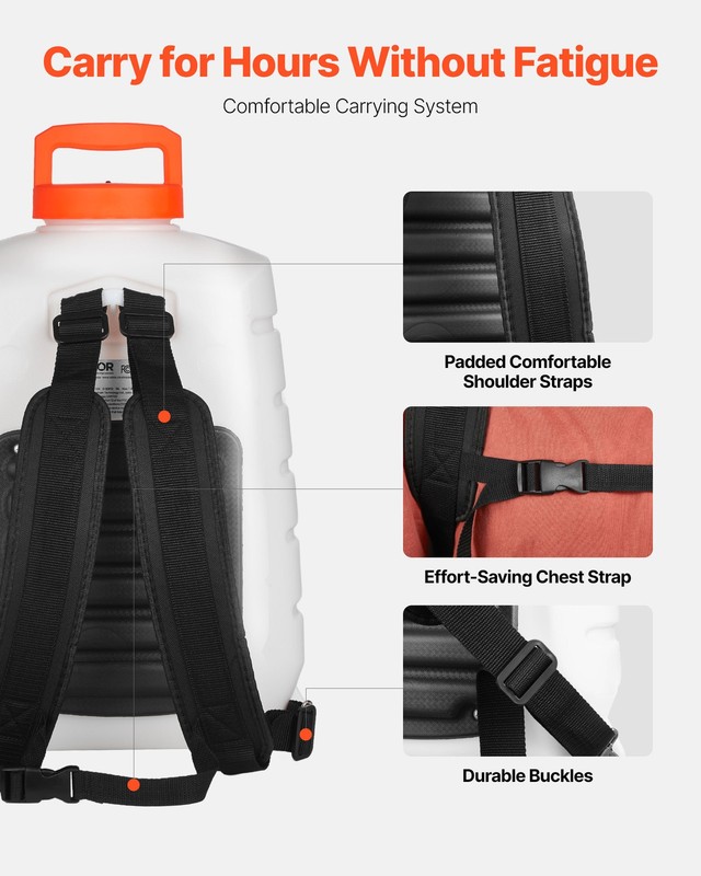 VEVOR Battery Powered Backpack Sprayer 4 Gal Tank 0-90 PSI Adjustable Pressure gallery