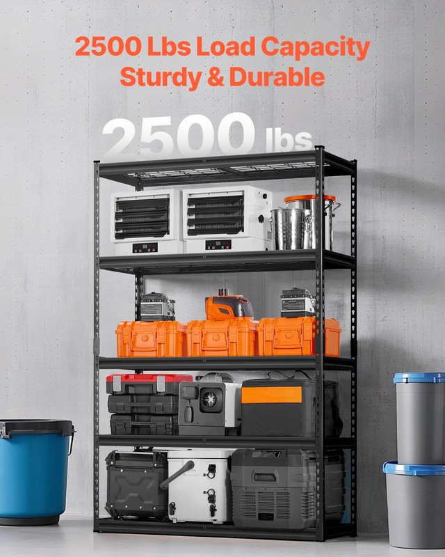 VEVOR Storage Shelves 5 Tier Adjustable Heavy Duty Garage Shelving Units 2500lbs gallery