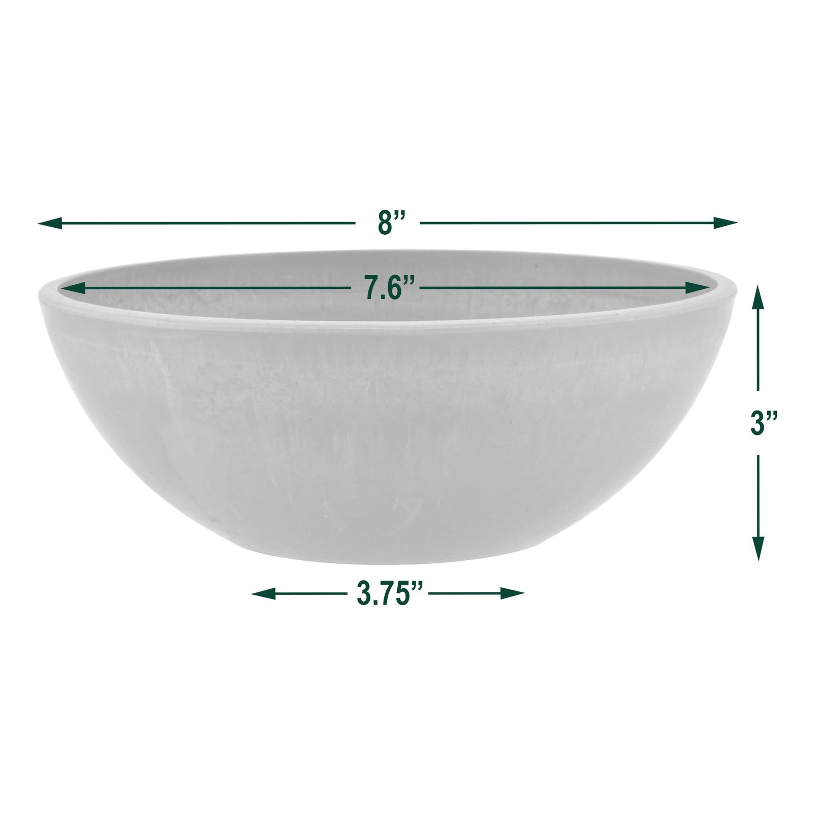 PSW Pot Collection M20DCB 8inch Plastic/Stone/Wood Composite Low Bowl Planter... gallery