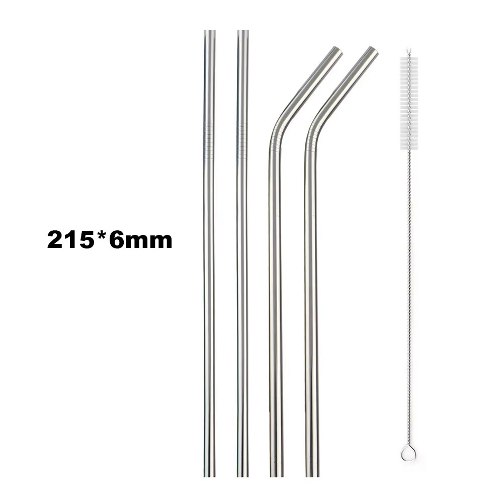 Reusable Metal Drinking Straws 304 Stainless Steel Sturdy Bent Straight Drinkin gallery