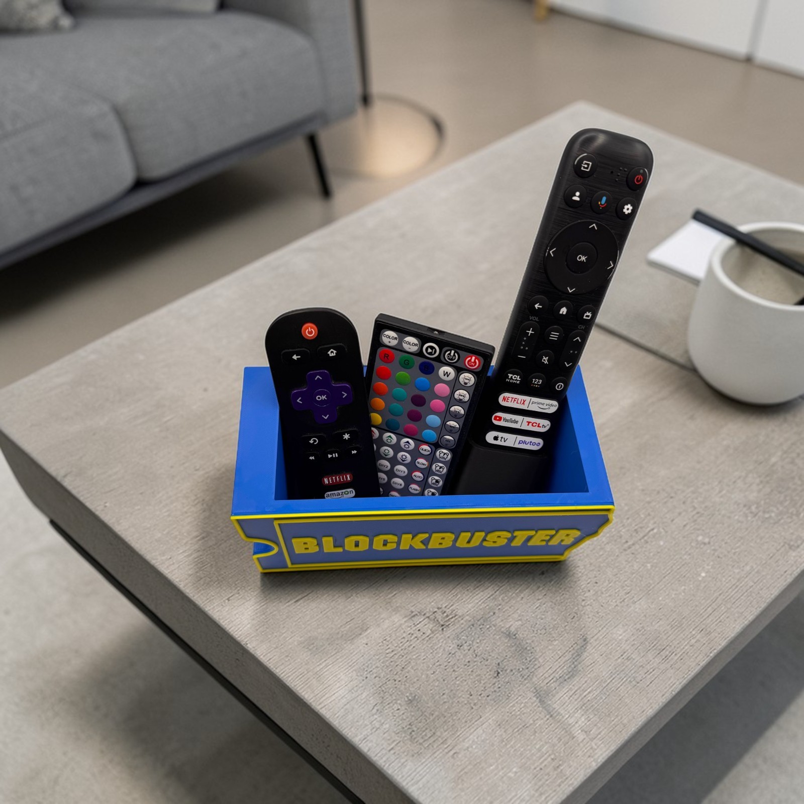 Blockbuster Logo Remote Holder – Retro Movie Night Desk & Couch Organizer gallery