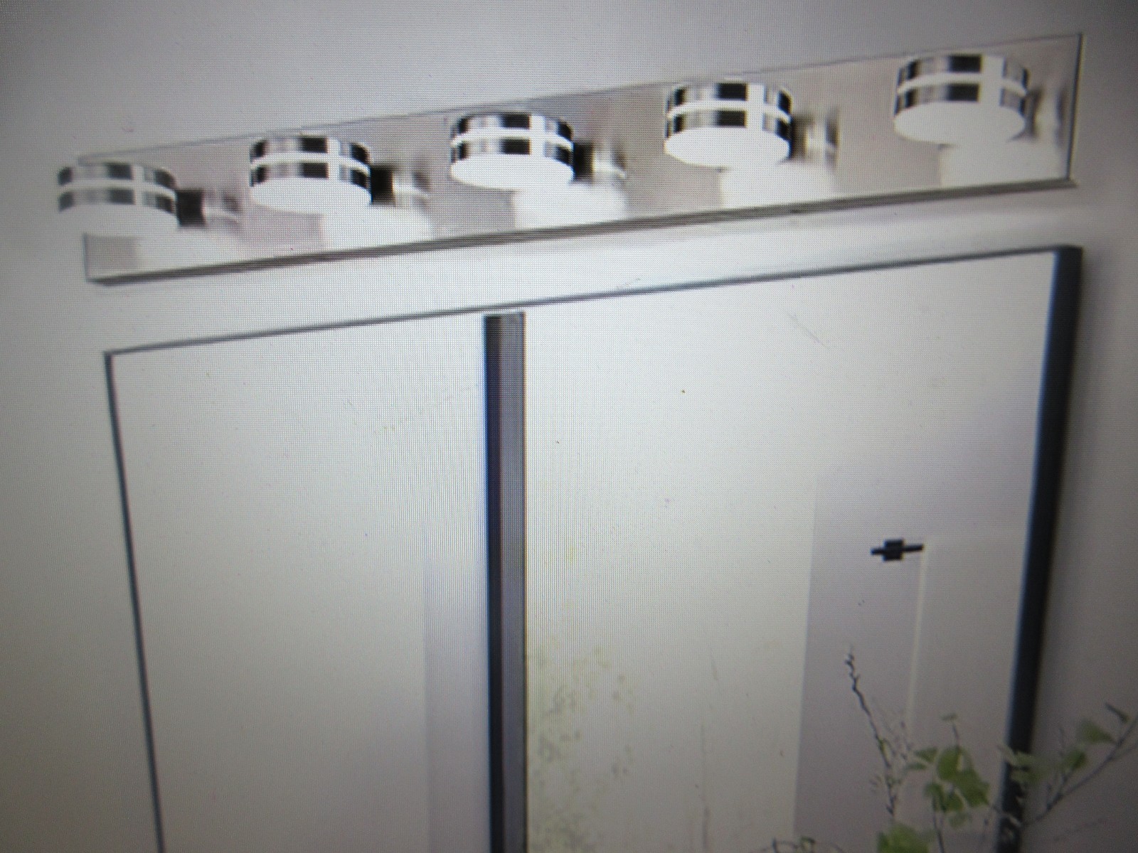 JUSHENG 41 in. 5-Light Nickel LED Vanity Light with Dimmable 5500K Light gallery