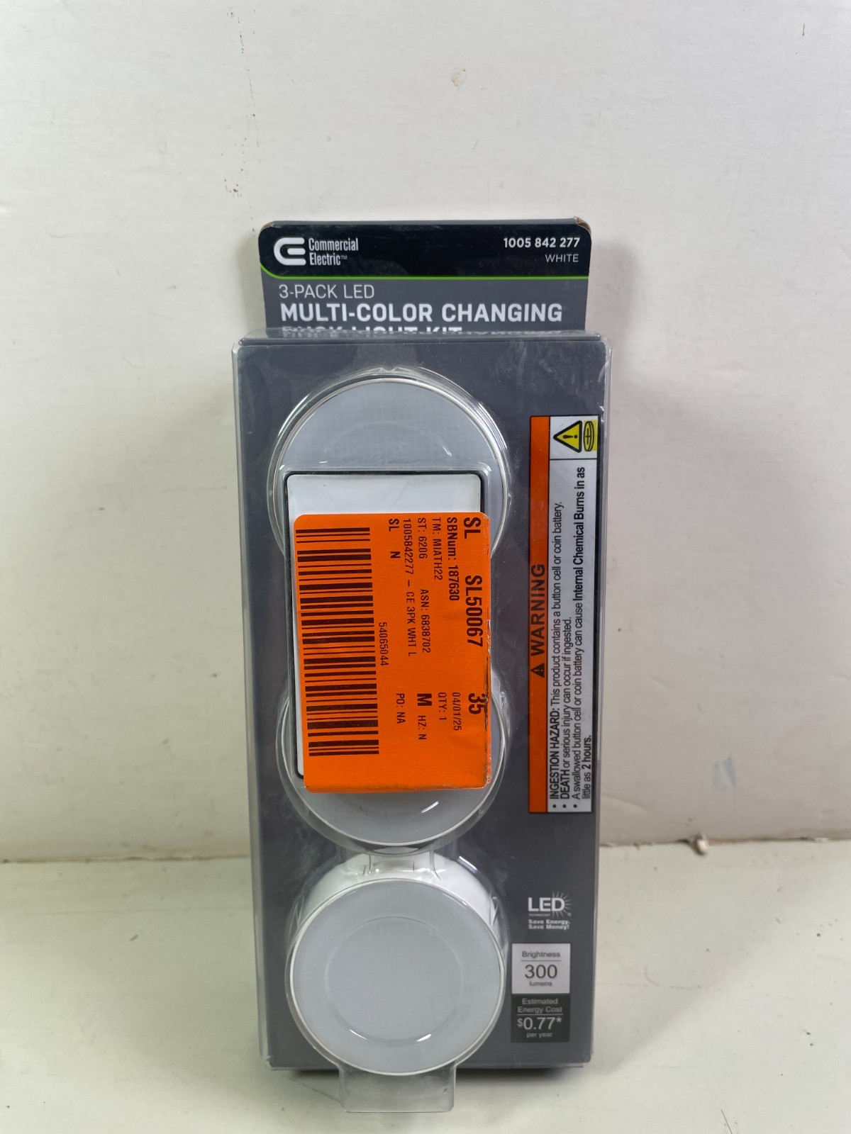 Commercial Electric 3 Pack Color Changing LED Puck Light Kit gallery