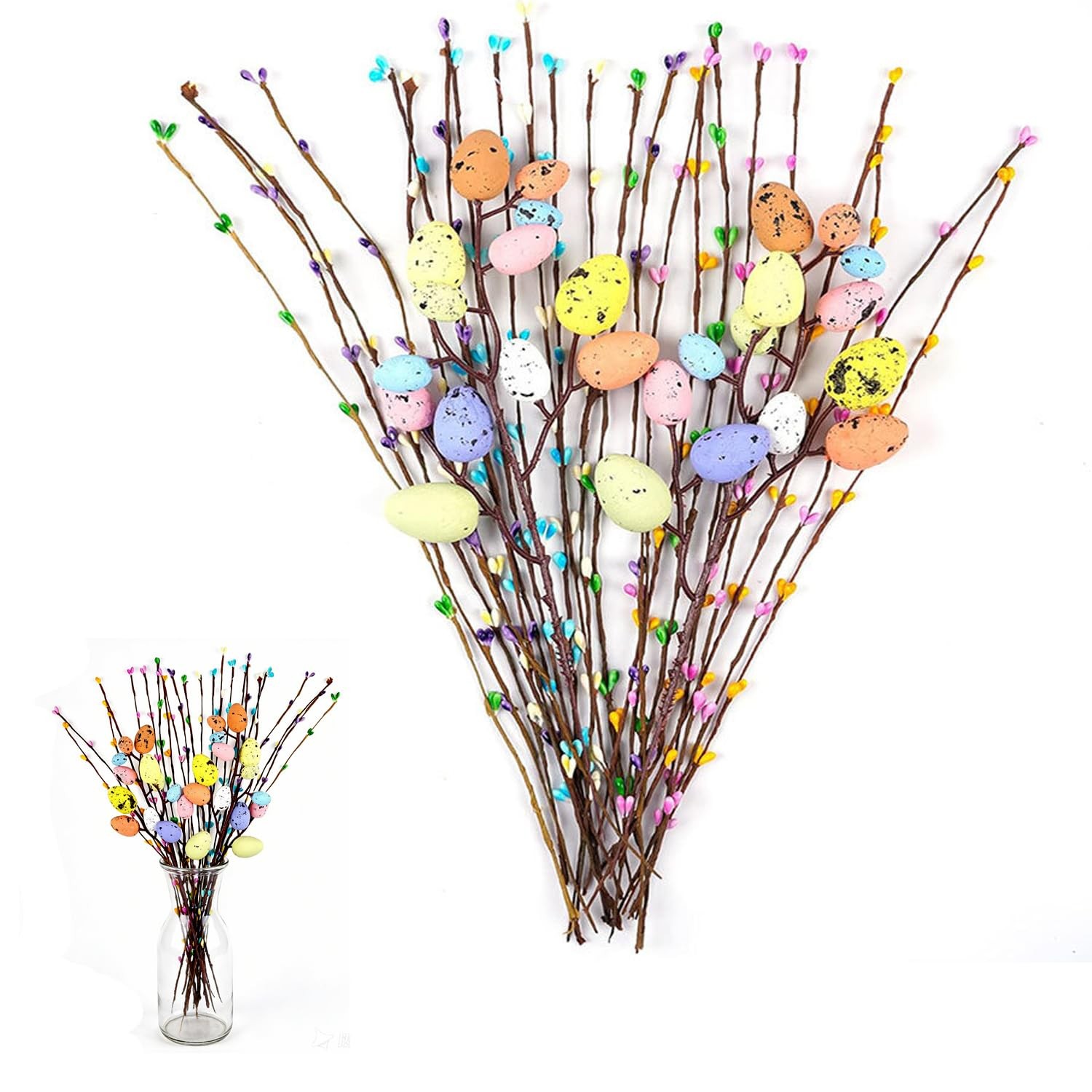 26 PCS Artificial Easter Egg Tree Branches Floral Picks DIY Spring Vase Decor gallery