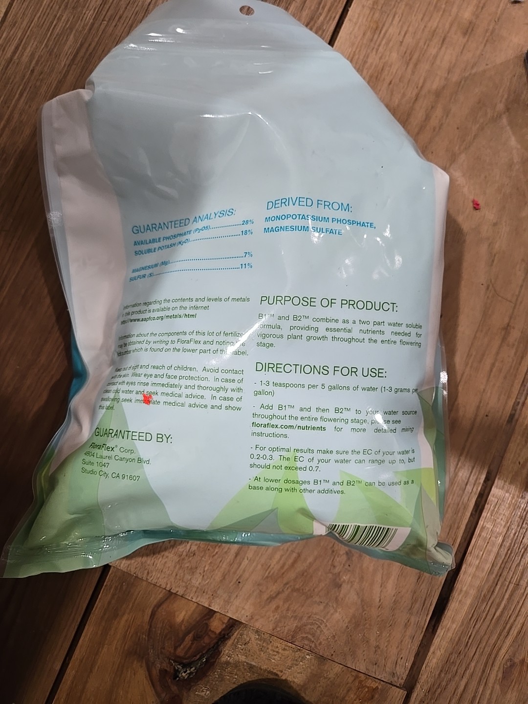FloraFlex Nutrients - B2 5 lb Flora Flex Bloom Part 2 Powder 0-28-18 gallery