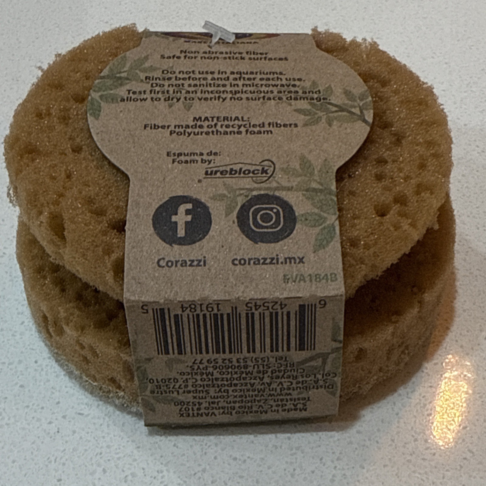 Eco Friendly Scouring Sponge 3 Pack Non Scratch Kitchen Scrub Pads Natural Fiber gallery
