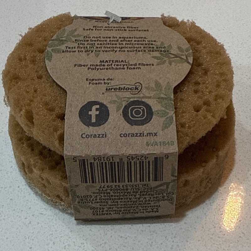 Eco Friendly Scouring Sponge 3 Pack Non Scratch Kitchen Scrub Pads Natural Fiber gallery