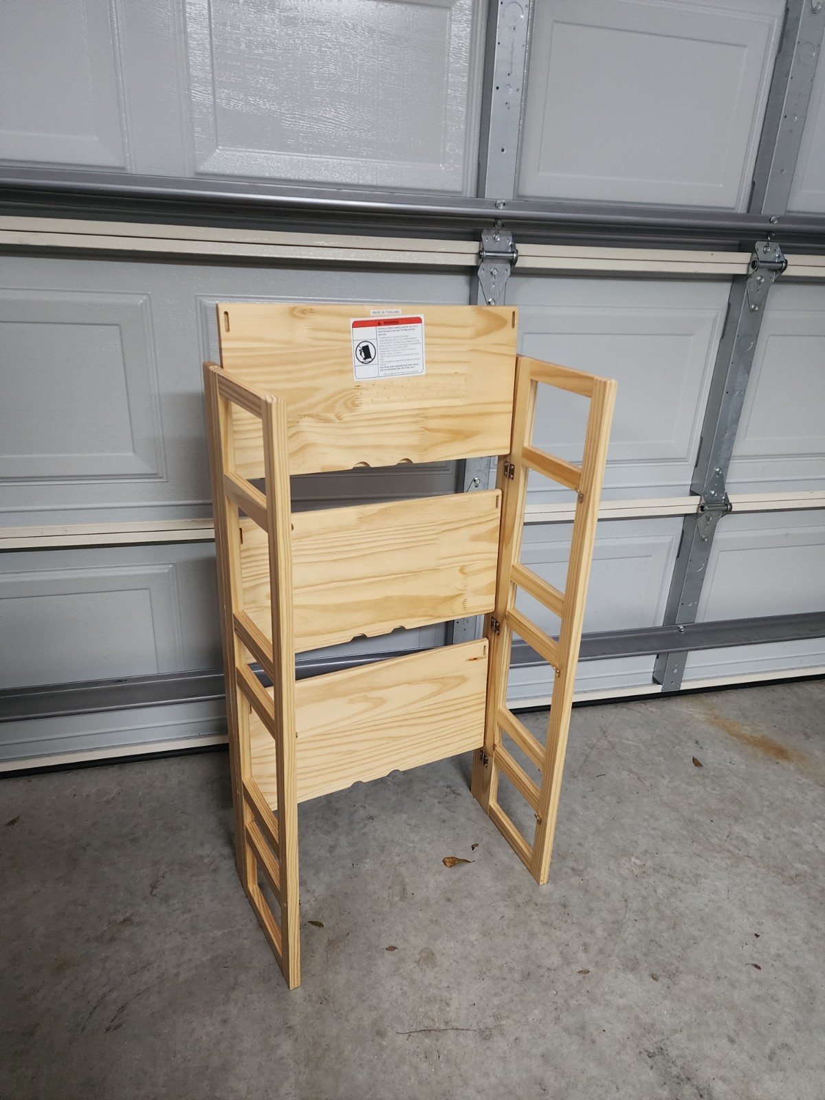 Folding Student Bookcase 3 Shelf Solid Wood Storage Solution Space-Saving Design gallery