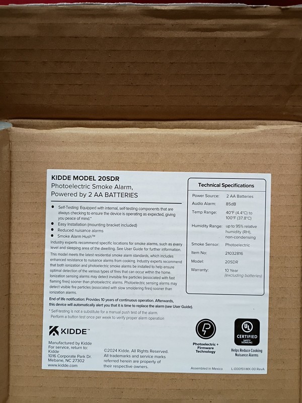 Kidde Smoke Detector AA Battery Powered, LED Warning Light Model 20SDR gallery