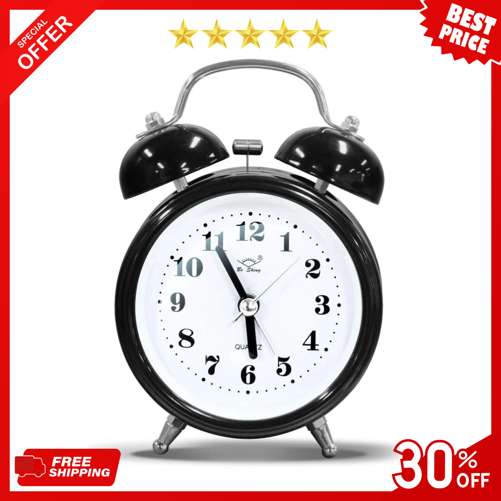 Super Extremely Extra Loud Alarm Clock for Very Heavy Sleeper Battery Backup NEW gallery