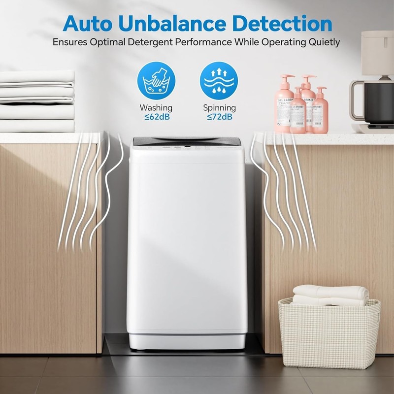 Compact Washer for Dorm Fully Automatic Portable Washing Machine 10 Wash Cycle gallery