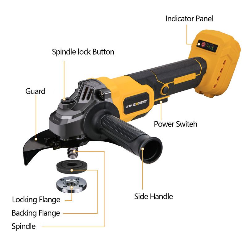 For Dewalt 20Volt Max 4-1/2 Brushless Cordless Angle Grinder Power Tool 9000RPM gallery
