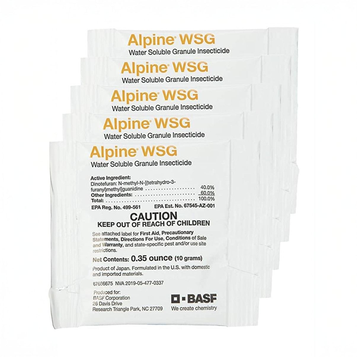Alpine WSG Water Soluble Granule Insecticide 5 x 10g Packets by BASF gallery