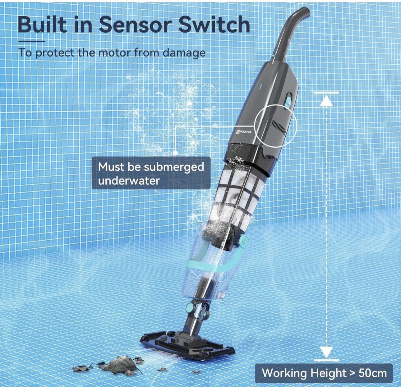 PoolMr Cordless Handheld Pool Vacuum Rechargeable Cleaner 18.5 GPM 60Min gallery