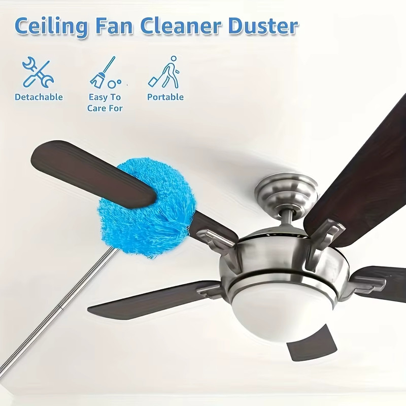 Reusable Microfiber Ceiling Fan Duster Set for Home & Rvs - Effortless Cleaning gallery