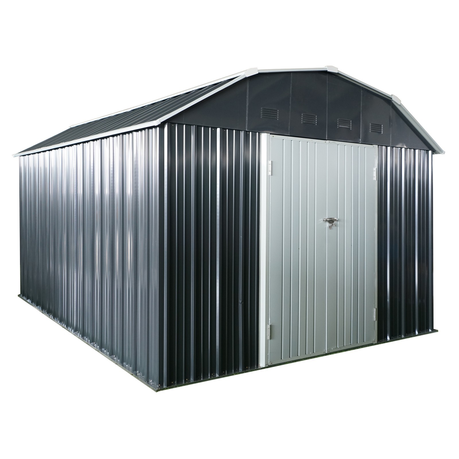 10x12ft Outdoor Metal Storage Shed Tool House w/ Arch Roof Multipurpose Use gallery