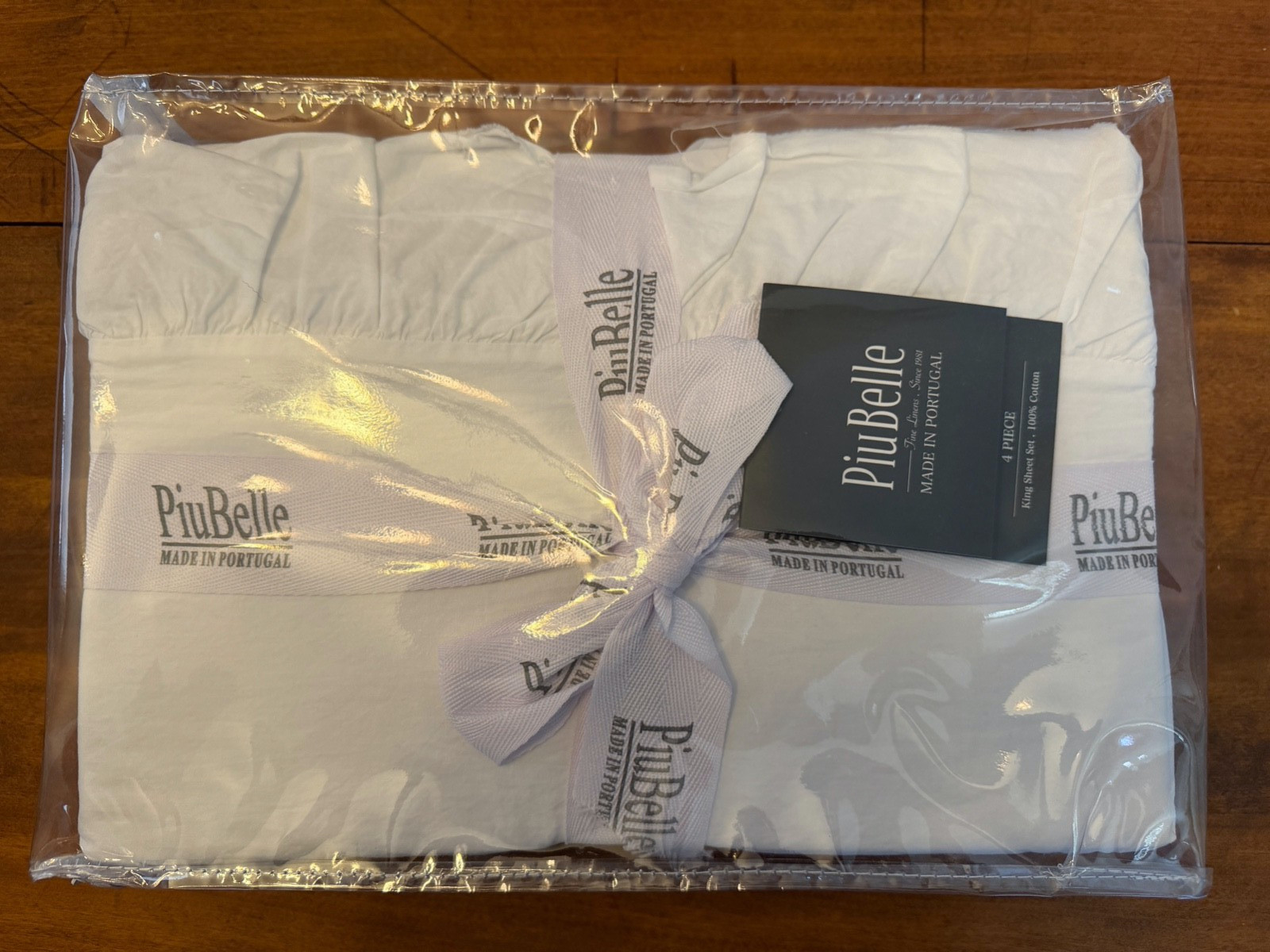 Piu Belle QUEEN Sheet Set 100% Light Gray Cotton Portugal Luxury 4 pc NEW gallery
