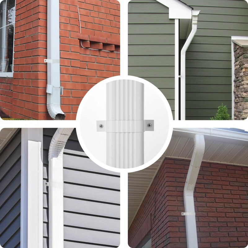VYH Downspout Adapter Gutter Strap 2x3 Leader white 2pcs gallery
