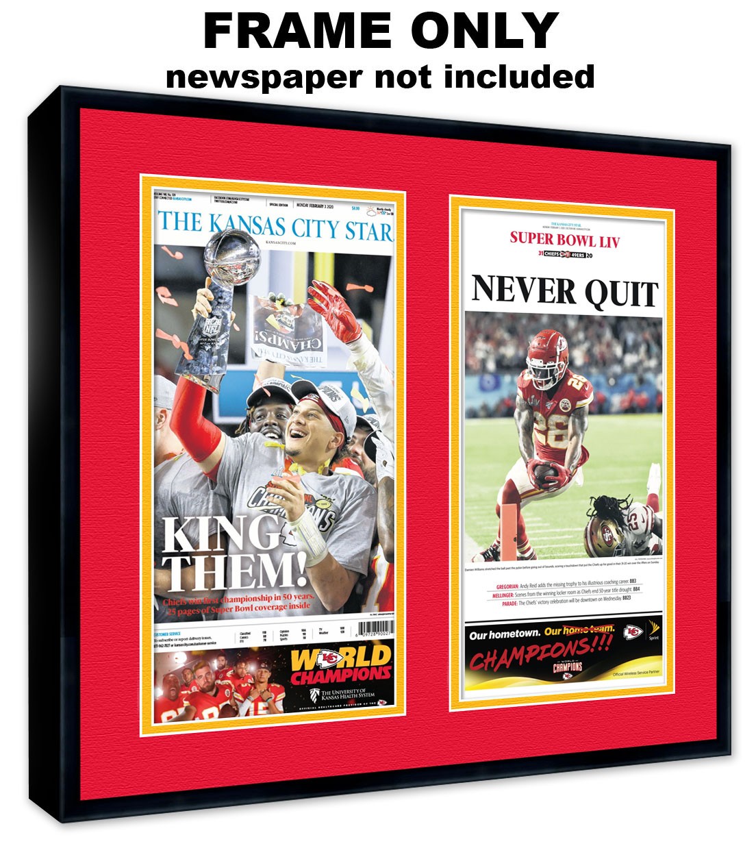 11x22 Newspaper Frame With Red and Yellow Double Mat gallery