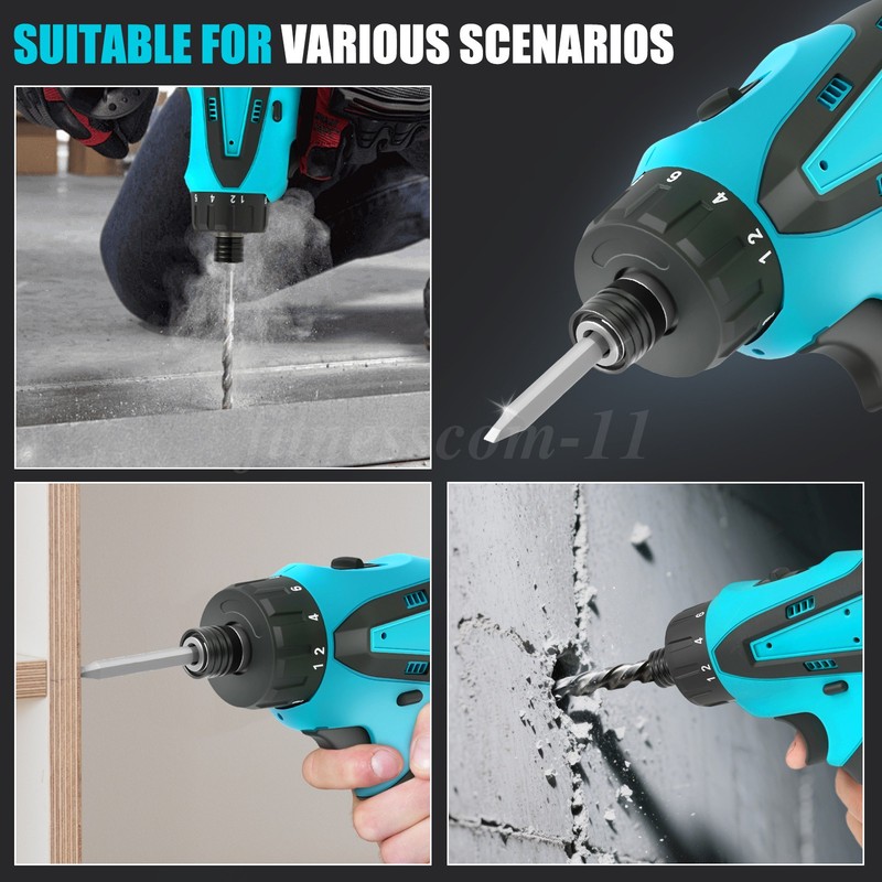 Cordless Brushless Impact Driver Hammer Drill Combo Kit with 2 Battery&Charger gallery