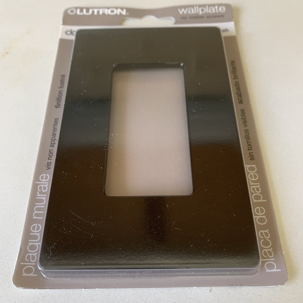 Lutron Claro Wallplate Single Gang black gloss finish no visible screws