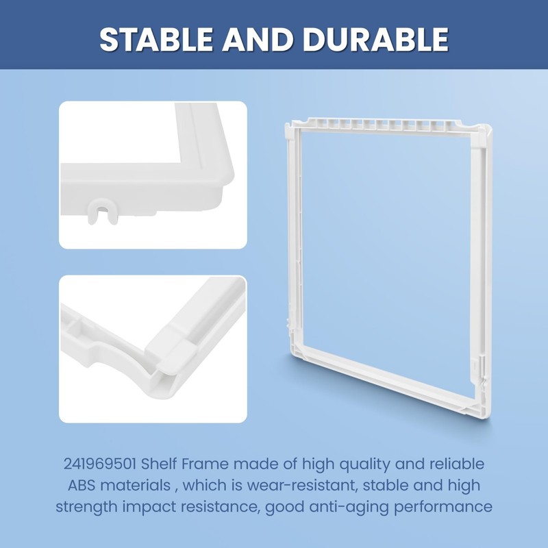 Refrigerator Shelf Frame Replacement - Thick ABS Food-Grade for Fridge Models gallery