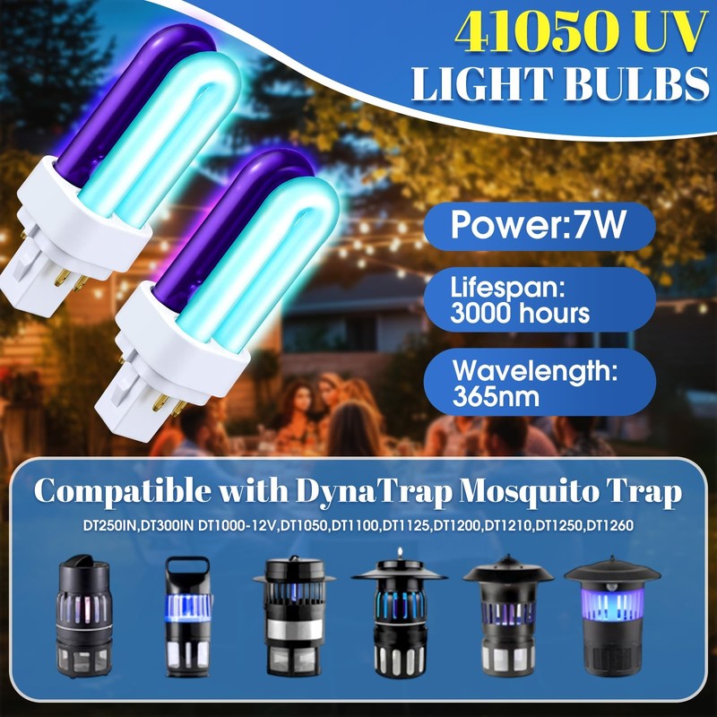 Mysora 2 Pack 41050 7W Replacement Bulbs with 4 Mosquito black, white gallery