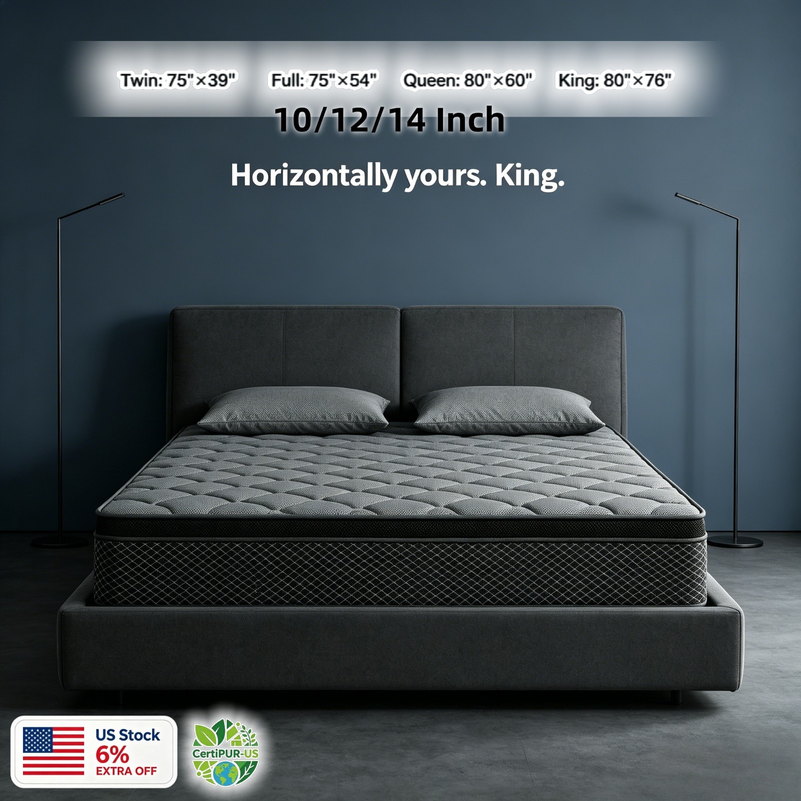 12/14Inch Gel Memory Foam Hybrid Mattress Spring Twin Full Queen King Size Box gallery