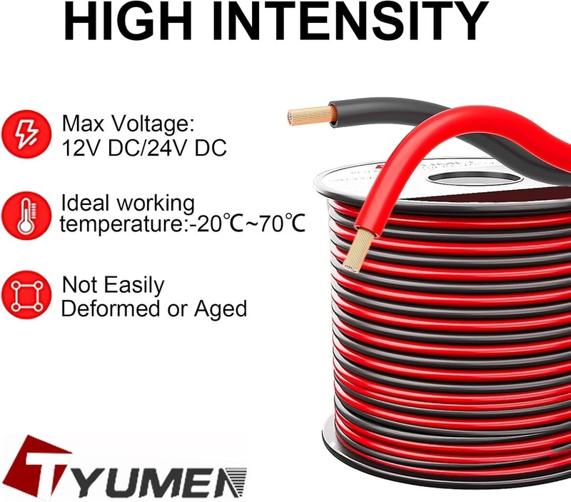 Flexible 18AWG Extension Cable 40FT for LED Strips and Low Voltage Applications gallery