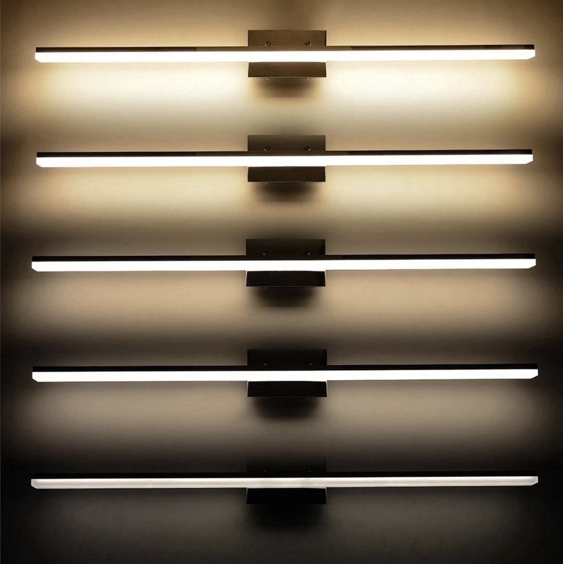 mirrea 48in Modern LED Vanity Light for Bathroom Lighting Dimmable 46w Chrome... gallery