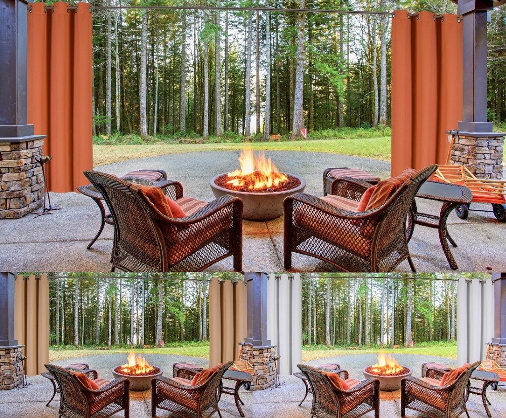2PC SOLID GROMMET CURTAIN PANEL UNLINED OUTDOOR PATIO DECOR SHADE SECTIONING K68