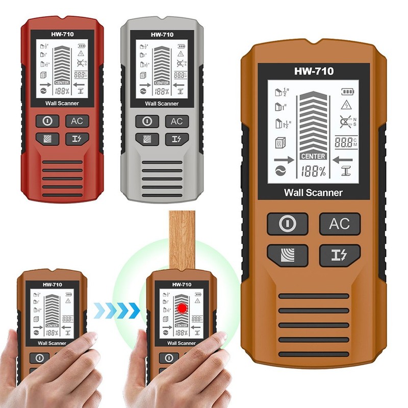 HW-710 Multi-Functional Stud Finder Wall Scanner AC Cable Wires Depth Tracker ET gallery