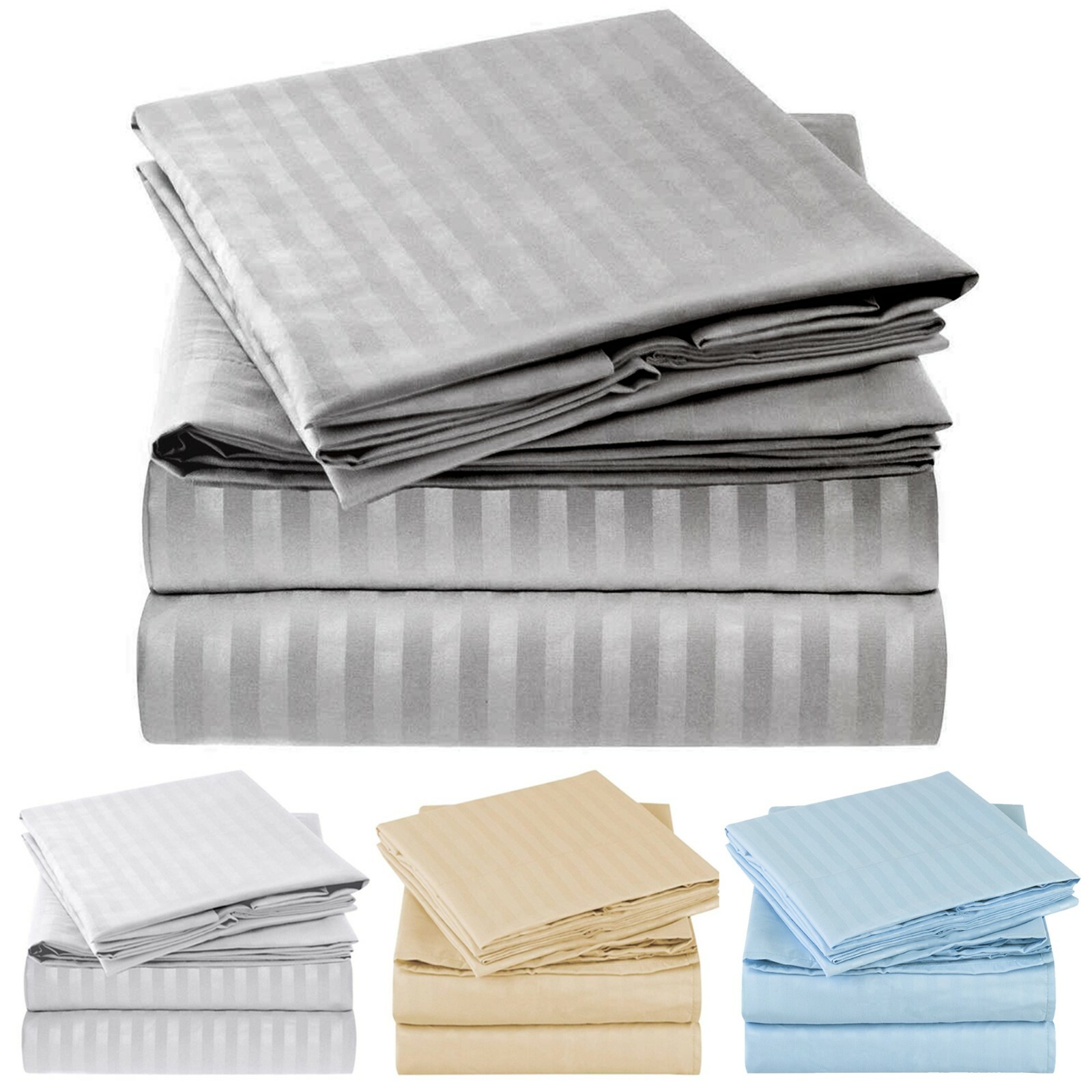 Mellanni 4-Piece Bed Sheet Set STRIPED - Deep Pockets, Wrinkle Resistant gallery