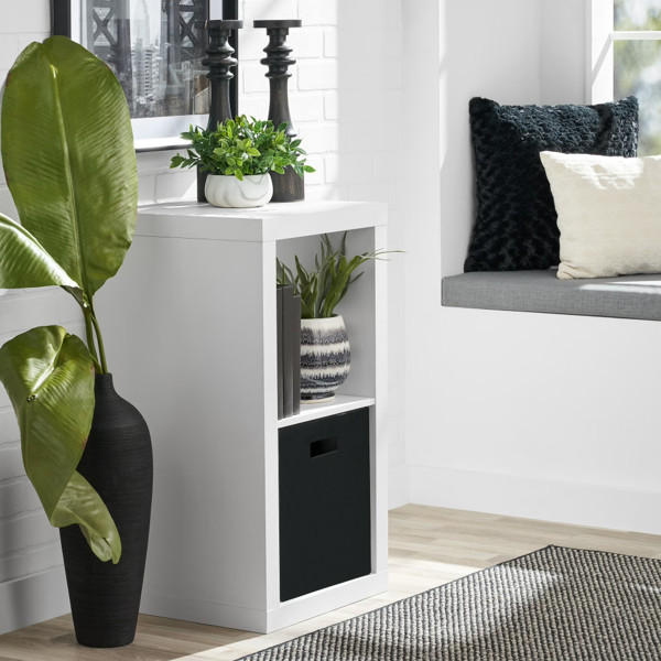 2 Cube Open Storage Cabinet Wooden Side End Table for Bedroom Living Room White gallery