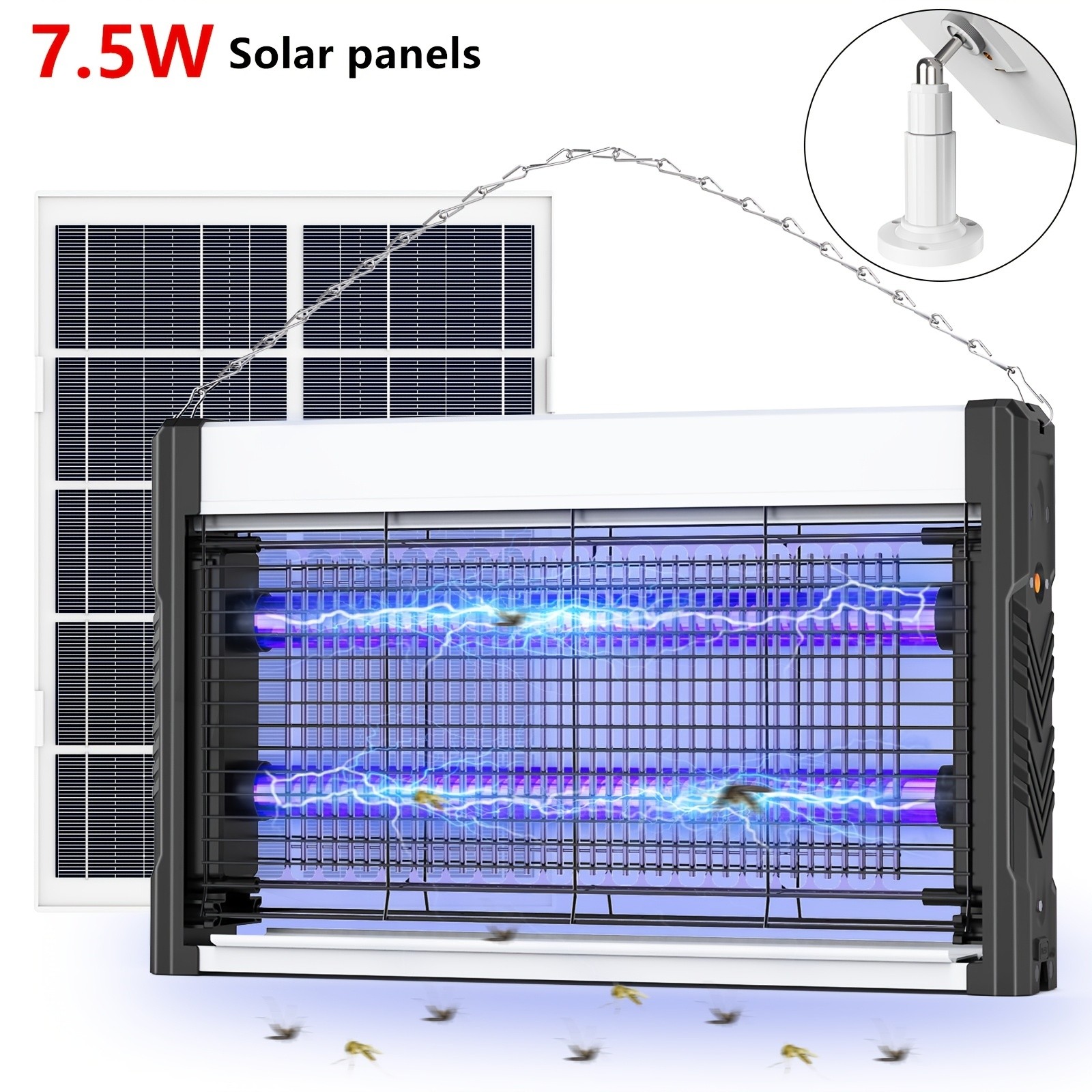 Solar Bug Zapper Outdoor, USB Rechargeable UV Mosquito Zapper，7.5W Solar Panel gallery
