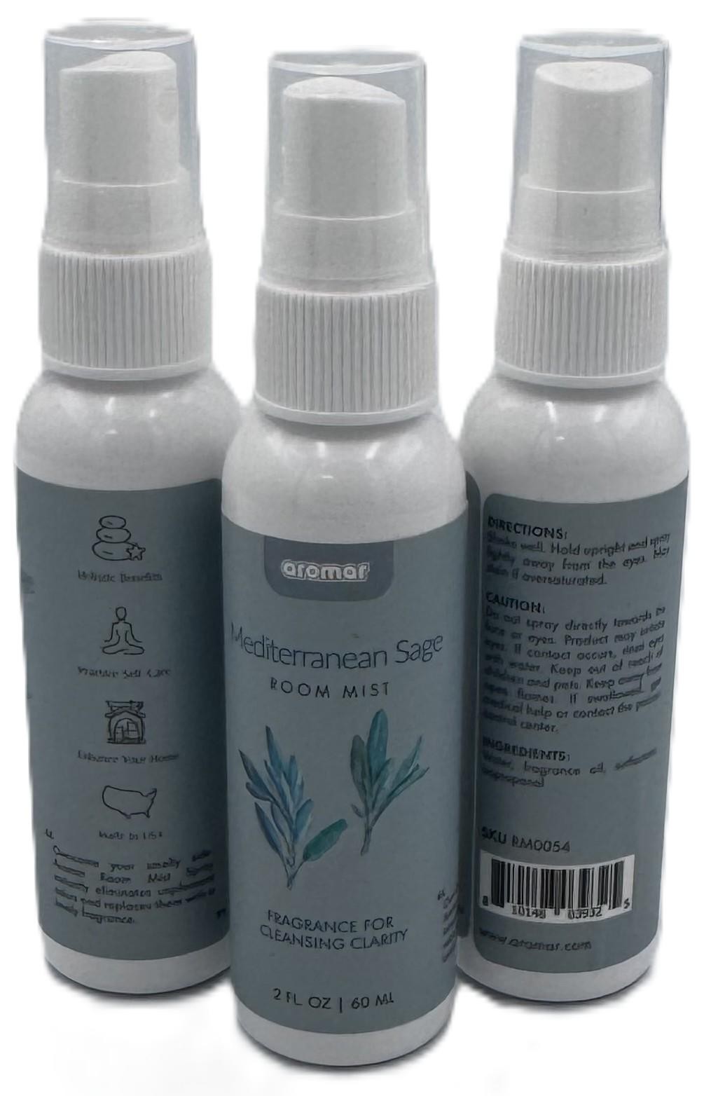 Aromar Mediterranean Sage Room Mist Spray 2oz 3 Pack Air Freshener Scent gallery
