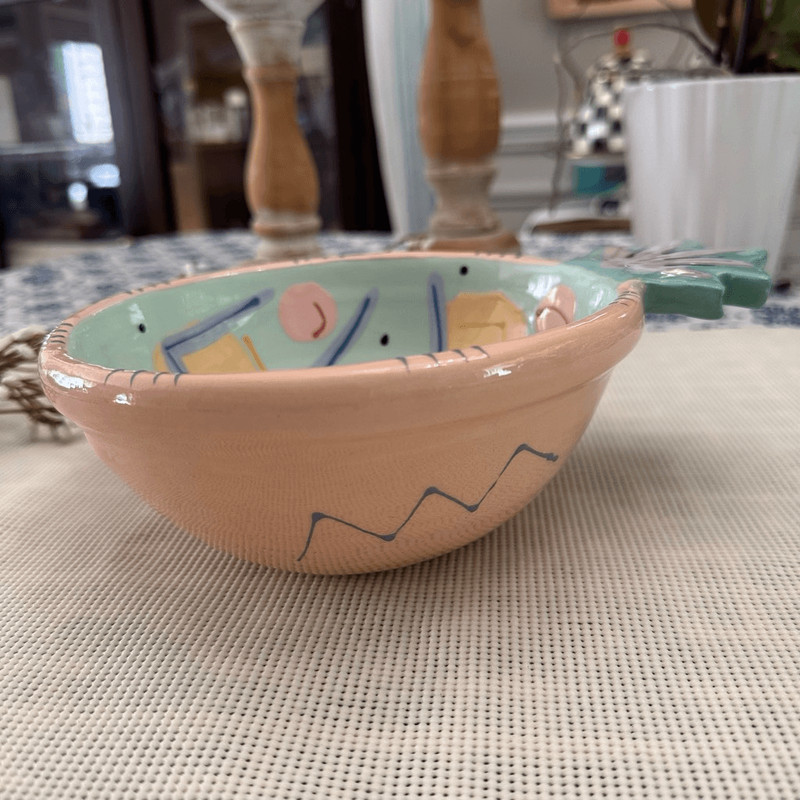 Susan Painter Pineapple Shaped Serving Dish Bowl Handpainted Eclectic Rare gallery