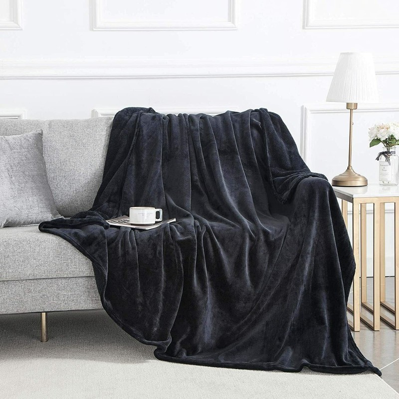 Large Plush Fleece Throw Super Soft Reversible Twin Queen Size Sofa Bed Blankets gallery